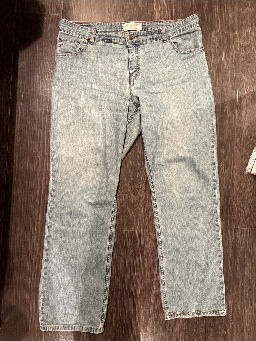 Levi Strauss signature wmns Stretch MidRise Straight Leg Jeans sz 16M light wash